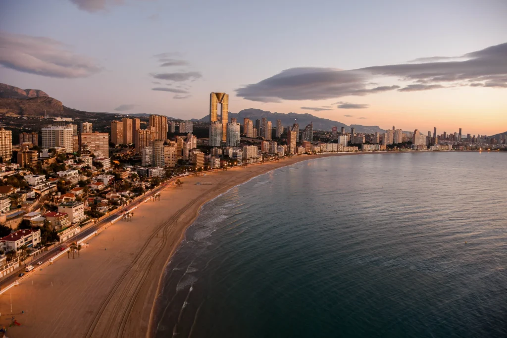 This image displays Benidorm, Spain.