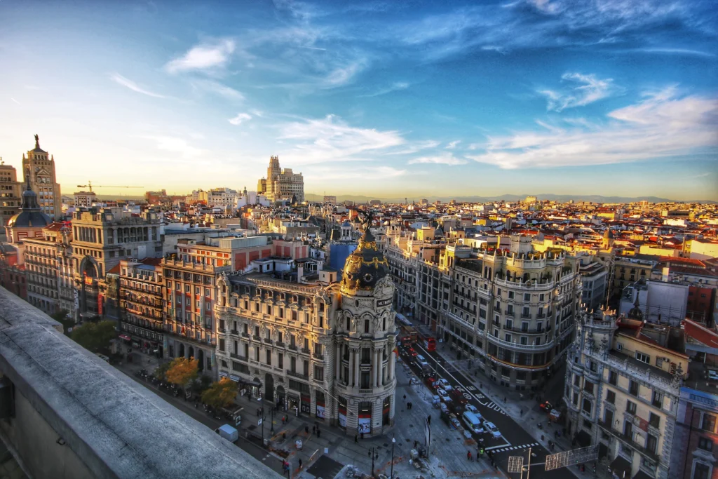 This image displays the city of Madrid, Spain.