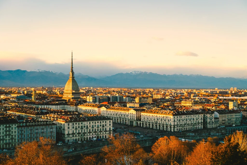 This image displays city view of Turin, Italy. in article: best live music clubs in turin, italy.